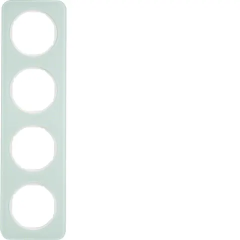 R.1 Ramka 4-krotna, szkło, biały; 10142109, BERKER by HAGER