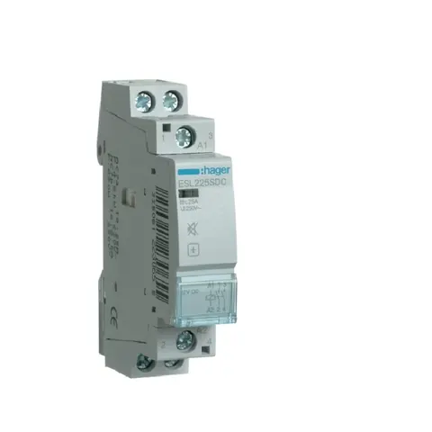 Stycznik cichy 12VDC 2NO 25A AC-7a/b modułowy 1M; ESL225SDC, HAGER