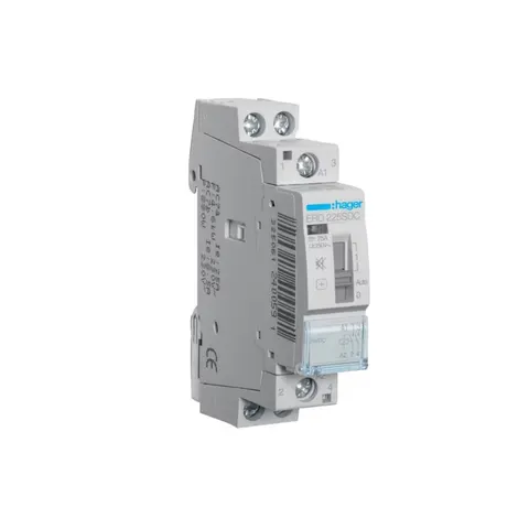 Stycznik cichy z możliwością sterowania ręcznego 24V DC 2NO 25A AC-7a/b; ERD225SDC, HAGER