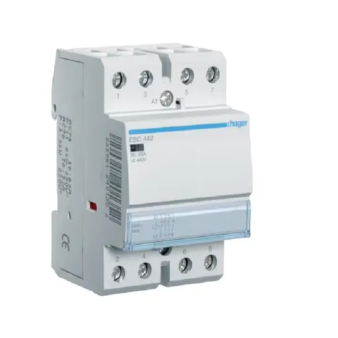 Stycznik 230VAC 2NO+2NC 40A AC-7a/b modułowy 3M; ESC442, HAGER