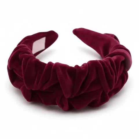 Opaska Marszczulka Velvet CLARET / UL&KA