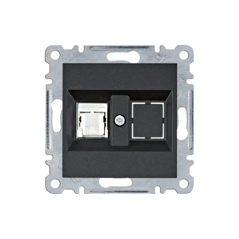 LUMINA Gniazdo komputerowe pojedyncze RJ45 kat.6 UTP czarne; WL2153 HAGER