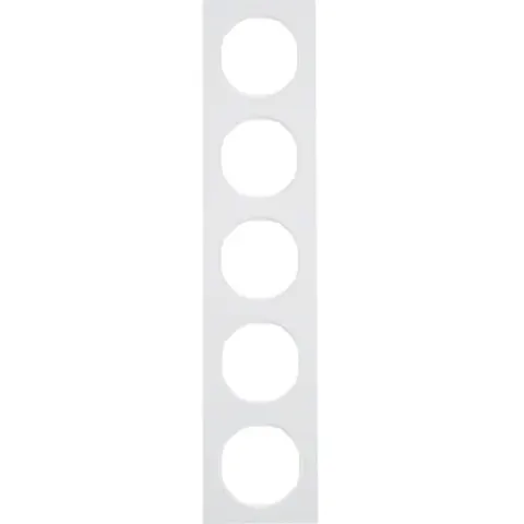 R.3 Ramka 5-krotna, biały, połysk; 10152289, BERKER by HAGER