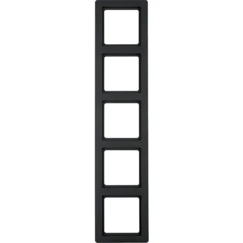 Q.1 Ramka 5-krotna, antracyt, aksamitt; 10156086, BERKER by HAGER