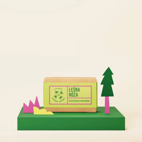 Leśna Róża - naturalne mydło w kostce, 110 g / Mydlarnia Cztery Szpaki