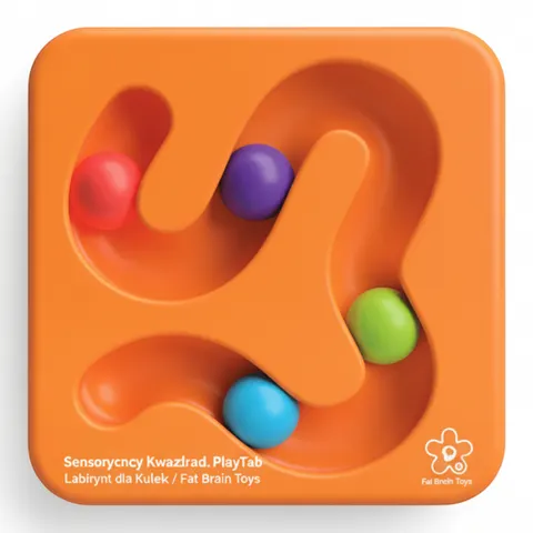 Fat Brain Toys - Play Tab Sensoryczny kwadrat Labirynt dla kulek