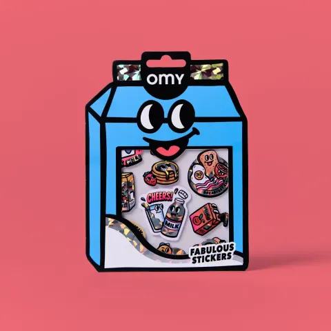 Odlotowe winylowe naklejki - BIG MILK / OMY