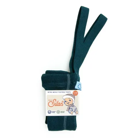 Rajstopki wełniane bez stópek Footless - Blue Sapphire / Silly Silas