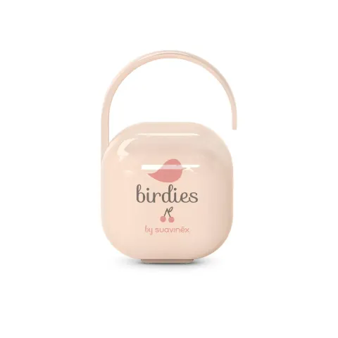 Etui na smoczek Birdies - różowe / Suavinex