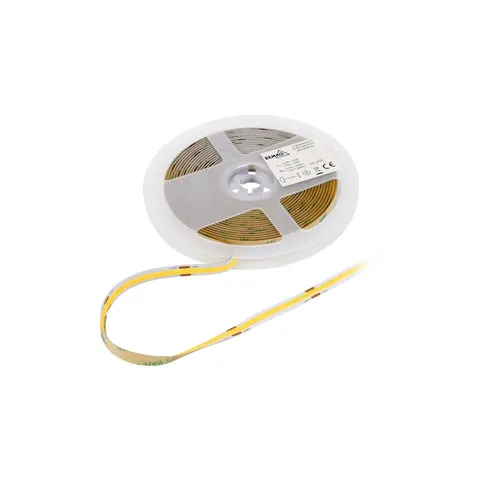 TAŚMA LED PREMIUM 12V DC COB 2400LED/5M 7W/1M IP20 BIAŁA CIEPŁA; D87-LS-COB-2400-IP20-AWW-12V, BEMKO