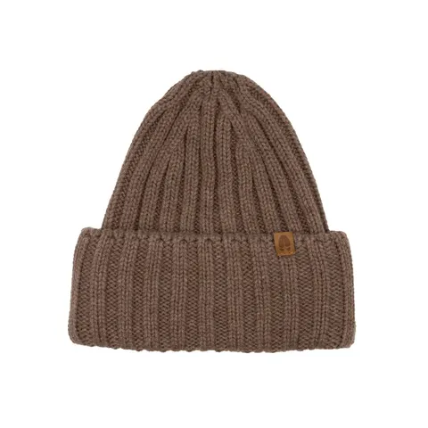 Czapka w prążek 100% wełny merino Rosomak - mokka / Kopyto