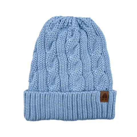 Czapka warkocz 100% wełny merino Owieczka - błękitny / Kopyto