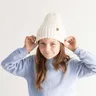 Czapka z wełny i bawełny Sówka - naturalny / Kopyto