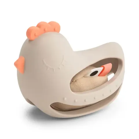 Gryzak zabawka do chwytania Kurka Clucky z grzechotką / Done by Deer