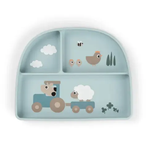 Talerzyk dzielony z przyssawką Tiny Farm Blue / Done by Deer