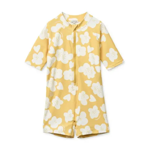 Kombinezon kąpielowy Max - flower, lemon yellow / Liewood