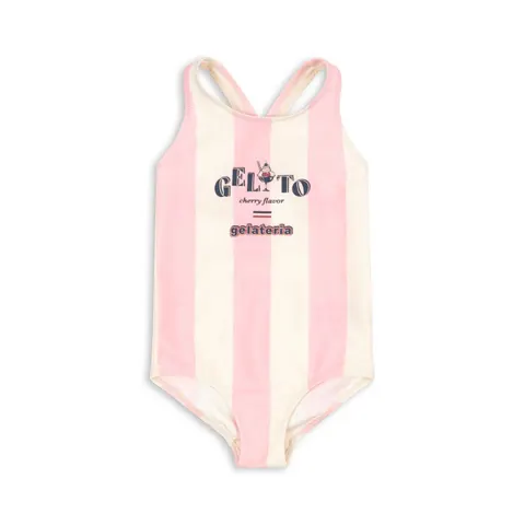 Jednoczęściowy strój kąpielowy Pomia - candy rose stripe / Konges slojd