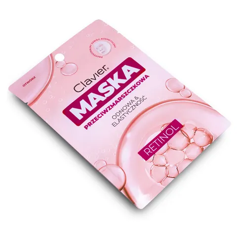 CLAVIER Maska do twarzy w płacie PRZECIWZMARSZCZKOWA Z RETINOLEM, 25 ml