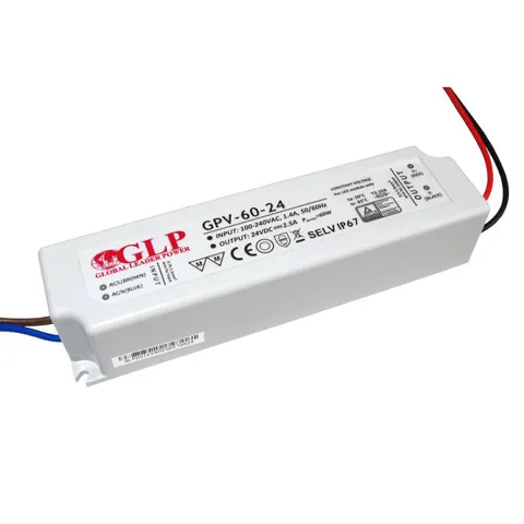 Zasilacz stałonapieciowy 60W 24VDC 2,5A plastic case IP67; GLOBAL LEADER POWER