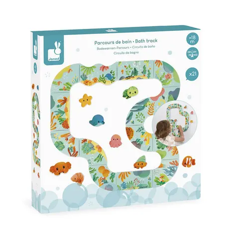 Puzzle do kąpieli Tor ze zwierzątkami 18m+ / Janod