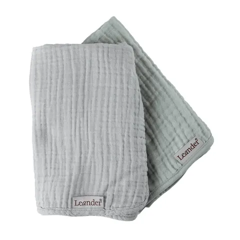 Podkład muślinowy na przewijak MATTY™ 2-pak - grey, sage green / Leander