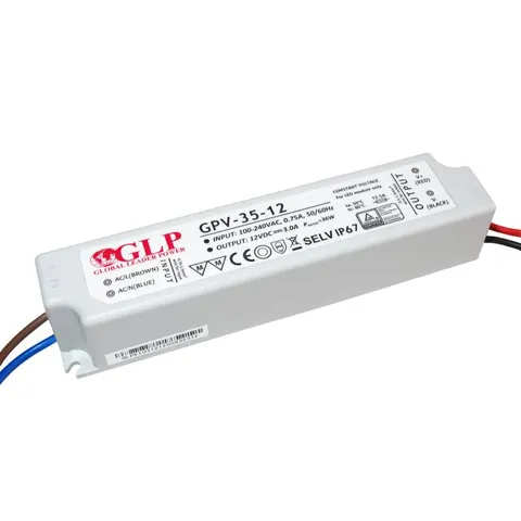 Zasilacz stałonapieciowy 35W 12VDC 3A plastic case IP67; GLOBAL LEADER POWER