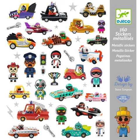 Zestaw naklejek - ŚWIAT CRAZY MOTORS / Djeco
