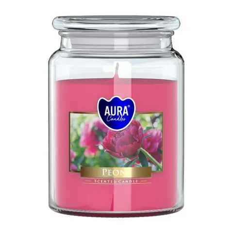 BISPOL AURA Świeca zapachowa w szkle SND99-157 PIWONIA, 500 g