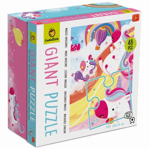 GIGANT PUZZLE - podłogowe - ZACZAROWANY JEDNOROŻEC / Ludattica