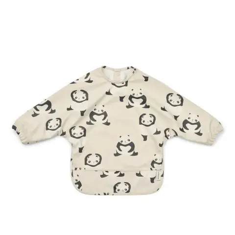 Wodoodporny śliniak z rękawkami Merle - Panda, Sandy / Liewood
