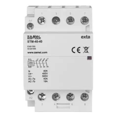 STM-40-40 stycznik modułowy instalacyjny 40A, 4xNO, 230VAC, 3M, ZAMEL