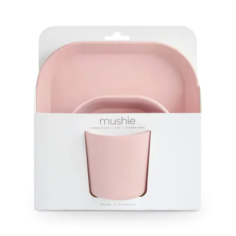 Zestaw naczyń dla dziecka Square Blush, Mushie