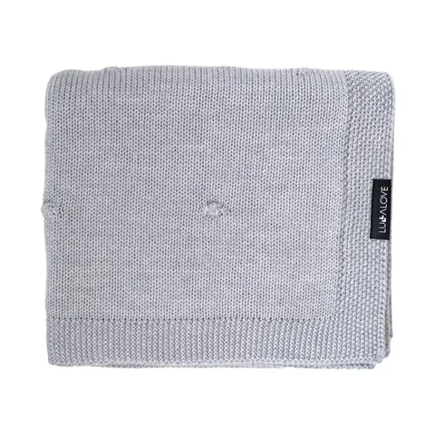 Kocyk dla dzieci z wełny merino POPCORN PREMIUM Szary 80x100, Lullalove