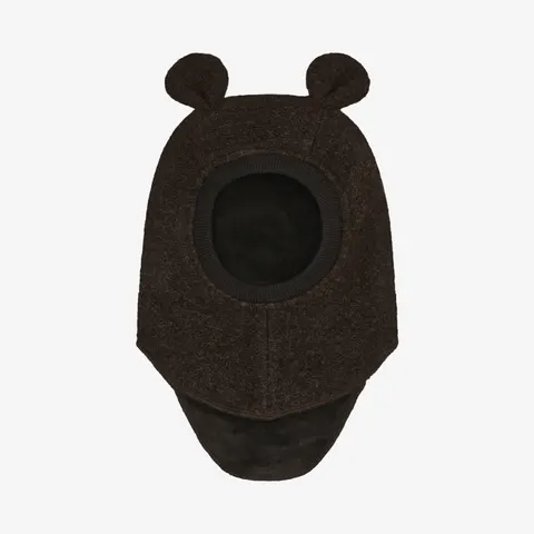 Kominiarka z uszkami misia - Dark Brown Melange / HUTTEliHUT