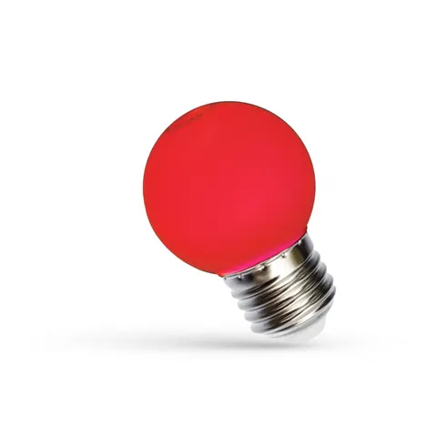 Żarówka LED E27 1W kulka, CZERWONY; WOJ+11795, SPECTRUM