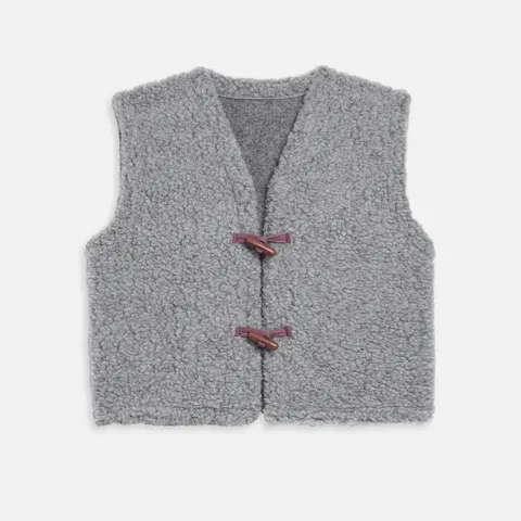Kamizelka wełniana merino dla dorosłych - stone grey / Happymess