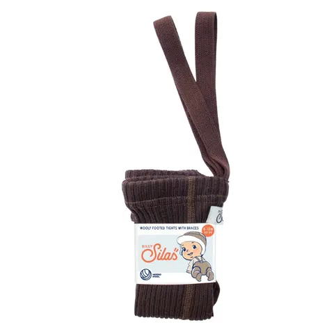 Rajstopki 100% wełny merino ze stopkami Footed - Espresso Brown / Silly Silas