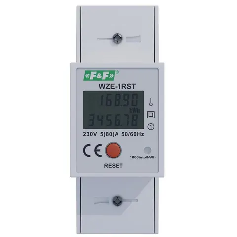 Jednofazowy licznik zużycia energii 45A z funkcją RESET; WZE-1RST F&F