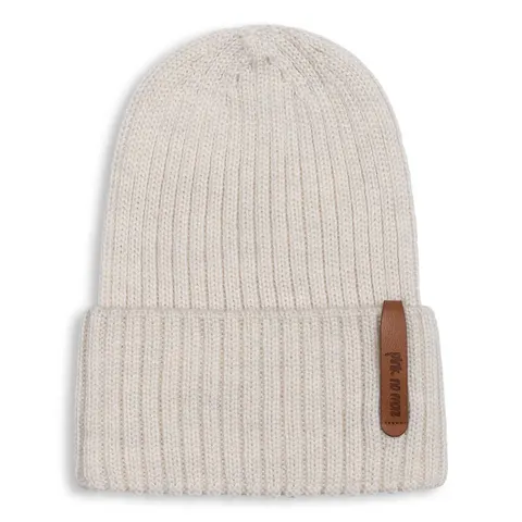 Czapka Beanie Merino LATTE / Pink no more