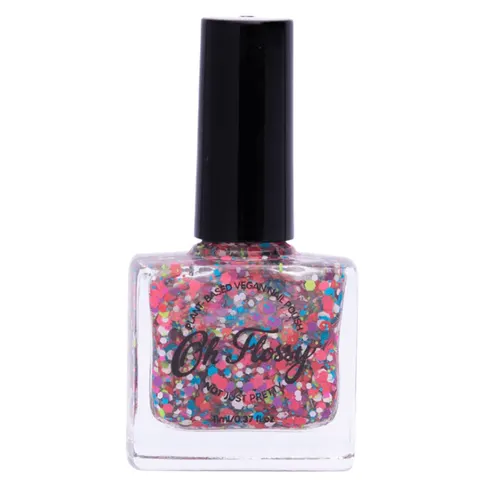 Lakier do paznokci Konfetti, 12 ml, bio brokat, roślinna formuła / Oh Flossy