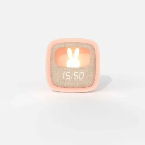 Budzik i lampka nocna Billy Clock - Jasny różowy / MOB Paris