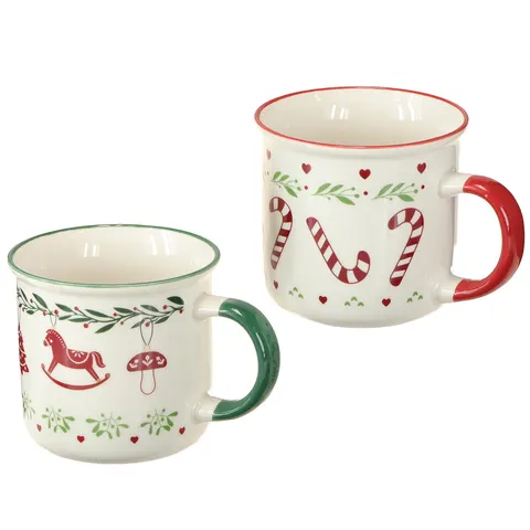 KUBEK PORCELANOWY OZDOBY ŚWIĄTECZNE 375ml