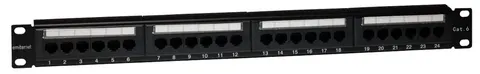 Panel 19" 24xRJ45 UTP kat. 6 (1U) z półką