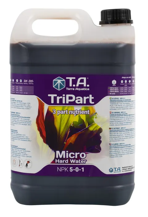 TRI PART MICRO HARD, FLORA MICRO, 5L, NAWÓZ UZUPEŁNIAJĄCY DO WODY TWARDEJ, TERRA AQUATICA - GHE