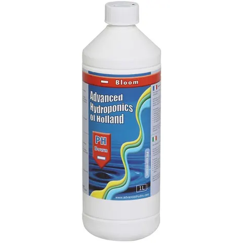 pH DOWN BLOOM 1L, REGULATOR OBNIŻAJĄCY pH NA KWITNIENIE - ADVANCED HYDROPONICS OF HOLLAND