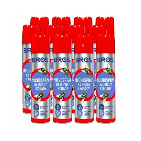 BROS Preparat na muchy i komary MUCHOSPRAY, 400 ml pakiet 12 szt