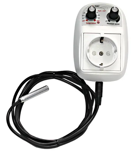 GSE, STEROWNIK / REGULATOR TEMPERATURY I OBROTÓW WENTYLATORA, MAX.1150W/5A (1 WENTYLATOR), termostat