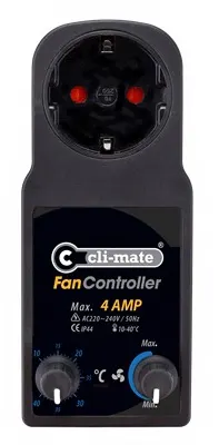 STEROWNIK / REGULATOR TEMPERATURY I OBROTÓW WENTYLATORA - CLI-MATE, MAX.920W/4A (1 WENTYLATOR), CZUJNIK TEMP. NA KABLU, termostat, CLIMATE
