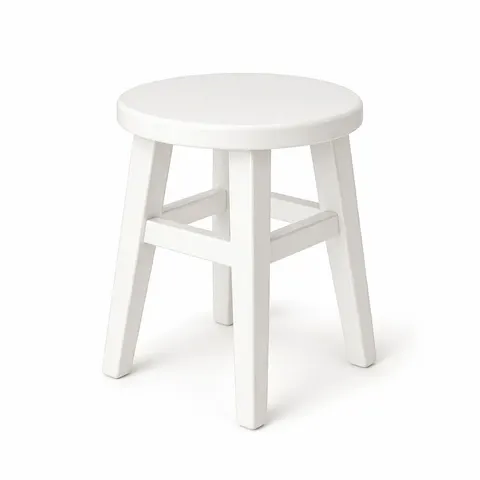 Taboret Okrągły Biały