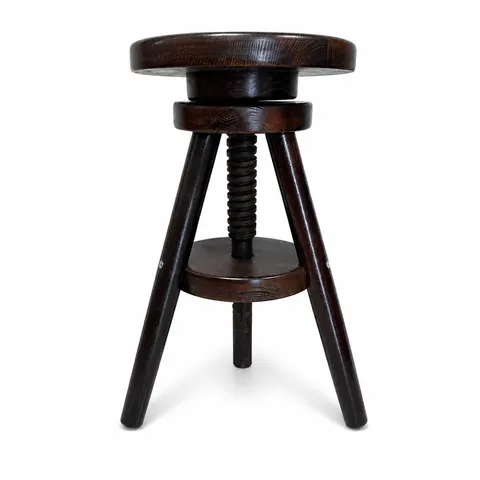 Taboret Bukowy Regulowany Orzech